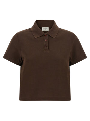 Saint Laurent Braunes Baumwoll-Polohemd