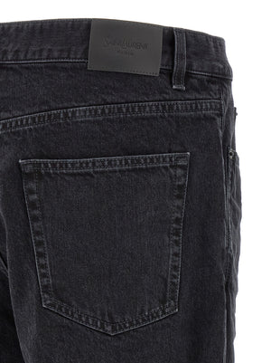 Saint Laurent Schwarze Baumwolljeans im Relaxed Fit