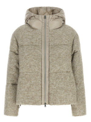 Herno Beige Wollmantel Lang