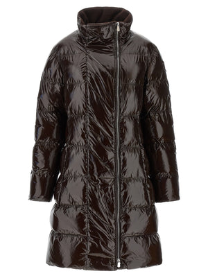 PINKO Braune Polyamid-Jacke in voller Länge