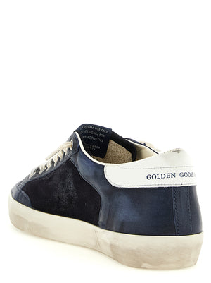 Golden Goose Blaue Sneaker aus Rindsleder