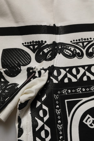 Dolce & Gabbana Weißes Baumwoll-T-Shirt mit Bandana-Print und Rundhalsausschnitt