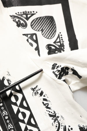 Dolce & Gabbana Weißes Baumwoll-T-Shirt mit Bandana-Print und Rundhalsausschnitt