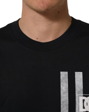 Dolce & Gabbana Blau gestreiftes Baumwoll-T-Shirt mit Rundhalsausschnitt