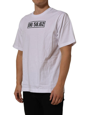 Dolce & Gabbana Weißes DG 58.62 Baumwoll-Rundhals-T-Shirt für Herren
