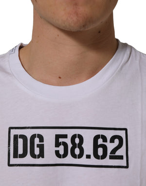 Dolce & Gabbana Weißes DG 58.62 Baumwoll-Rundhals-T-Shirt für Herren