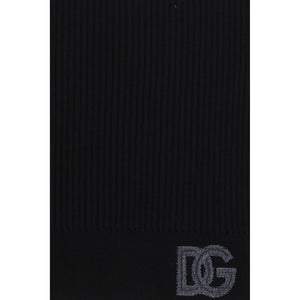 Dolce & Gabbana Schal aus schwarzer Wolle Ovis Aries