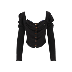 Vivienne Westwood Schwarzer Seiden-Cardigan