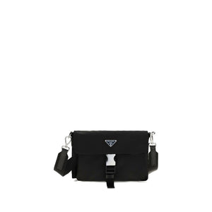 Prada Schwarze Schultertasche aus recyceltem Polyamid