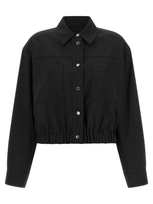 Max Mara Schwarze Wolljacke in voller Länge