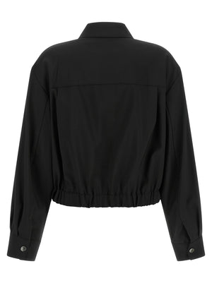 Max Mara Schwarze Wolljacke in voller Länge