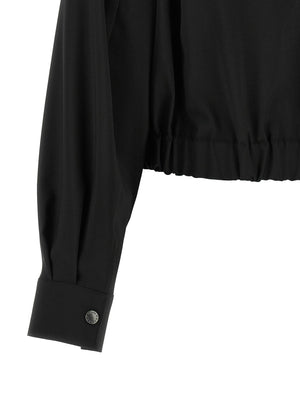 Max Mara Schwarze Wolljacke in voller Länge