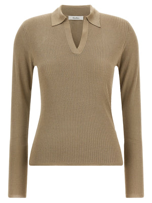 Max Mara Beige Seidenstrickjacke