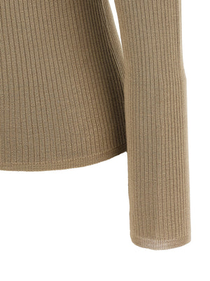 Max Mara Beige Seidenstrickjacke