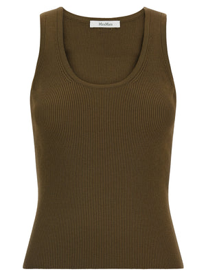 Max Mara Ärmelloses Bicolor-Viskose-T-Shirt