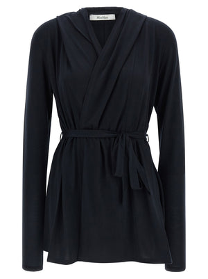 Max Mara Blauer Lyocell-Strickjacke