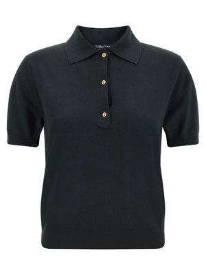'S Max Mara Schwarzes Baumwoll-Poloshirt