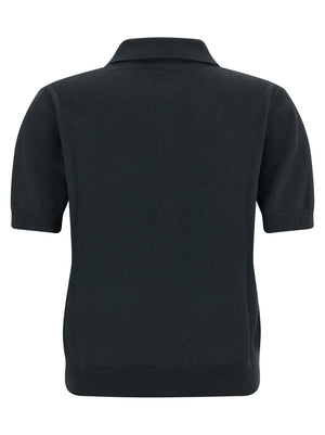 'S Max Mara Schwarzes Baumwoll-Poloshirt