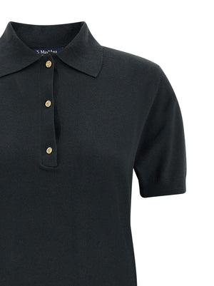 'S Max Mara Schwarzes Baumwoll-Poloshirt