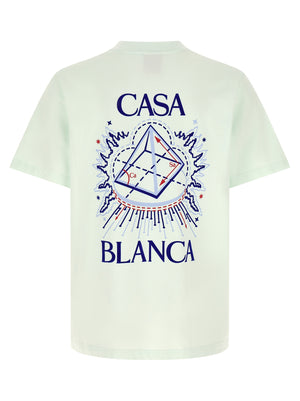 Casablanca Blaues Bio-Baumwoll-T-Shirt