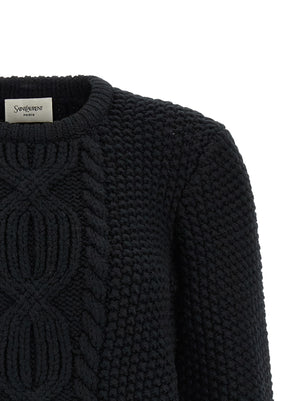 Saint Laurent Schwarzer Wollcardigan
