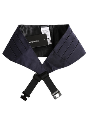 Dolce & Gabbana Dunkelblauer Gürtel aus 100% Seide Taillenkummerbund