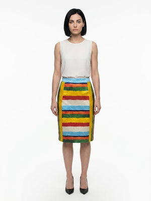 Dolce & Gabbana Multicolor Cotton Midi Skirt