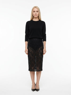 Dolce & Gabbana Schwarzer Midi-Rock aus Polyamid
