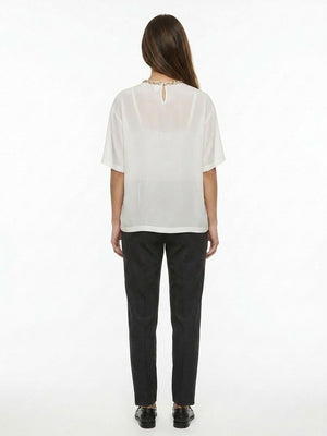 Dolce & Gabbana Weißes Seiden-T-Shirt