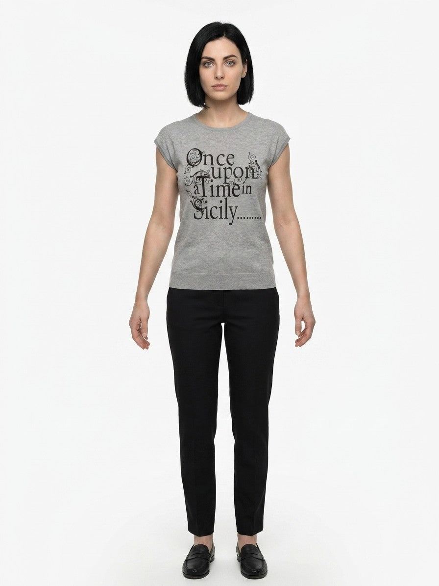 Dolce & Gabbana Graues Polyamid-T-Shirt