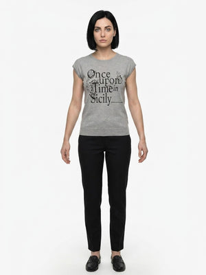 Dolce & Gabbana Graues Polyamid-T-Shirt
