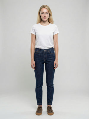Dolce & Gabbana Marineblaue Baumwoll-Skinny-Jeans