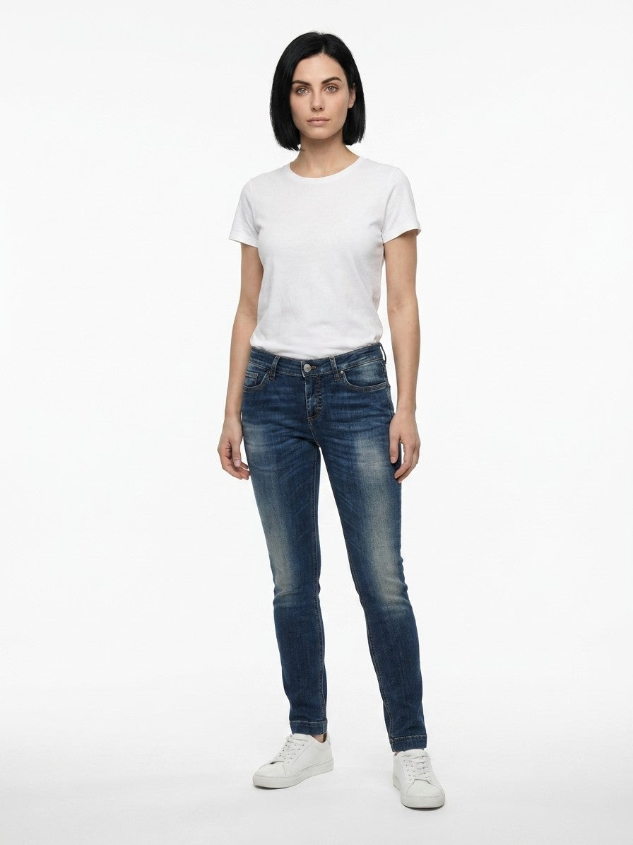Dolce & Gabbana Blaue Baumwoll-Skinny-Jeans