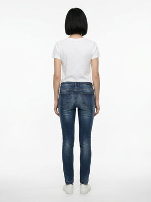 Dolce & Gabbana Blaue Baumwoll-Skinny-Jeans