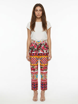 Dolce & Gabbana Mehrfarbige Baumwoll-Freizeithose
