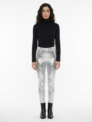 Dolce & Gabbana Silberne Skinny-Hose aus Elasthan