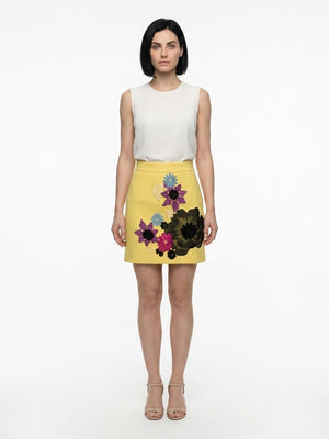 Dolce & Gabbana Minirock aus gelber Wolle