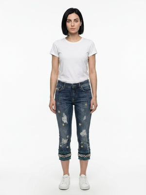 Dolce & Gabbana Blaue Cropped Jeans aus Baumwolle