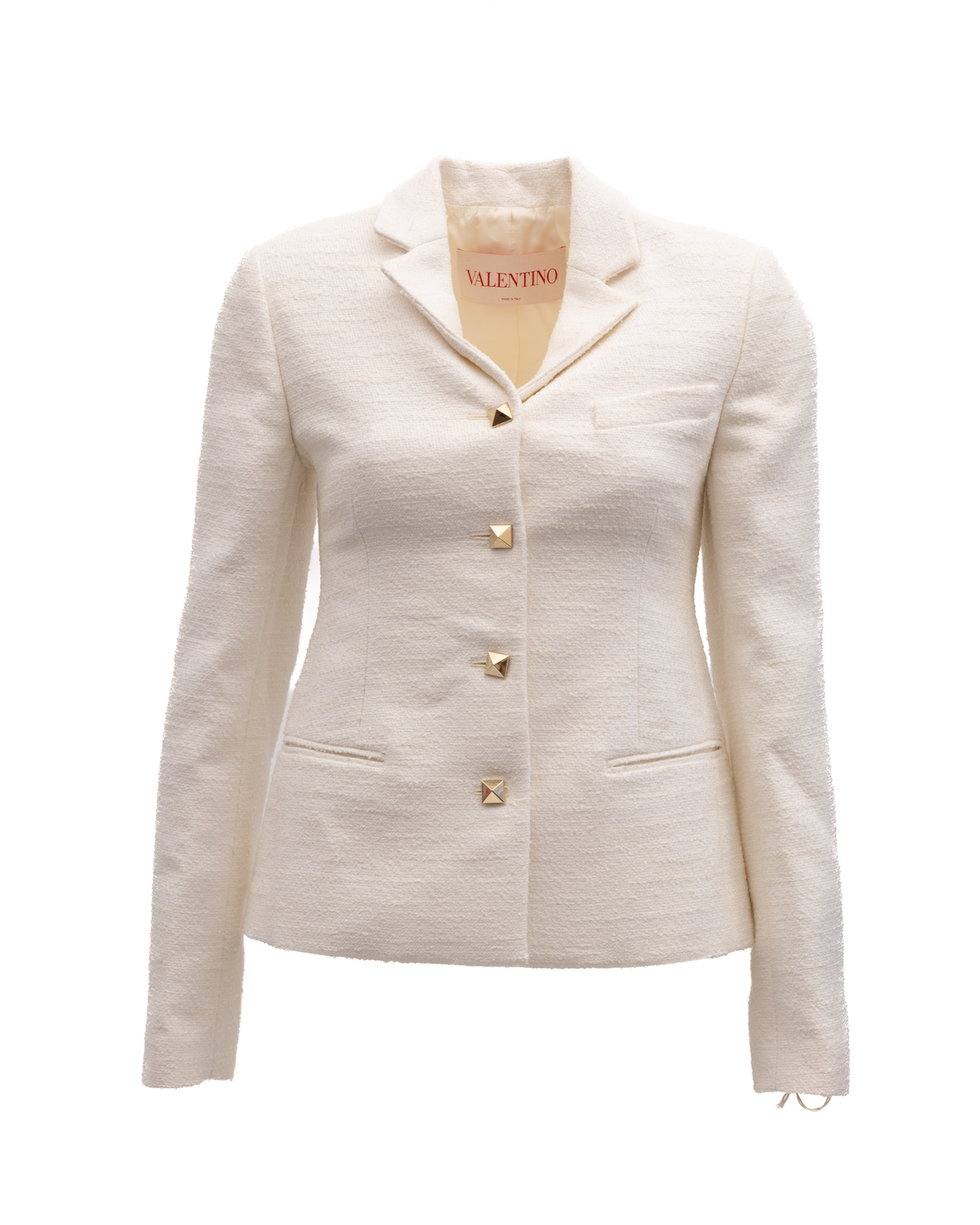 Valentino Garavani Massgeschneiderter Blazer von Off-White mit goldenen Nietenknöpfen