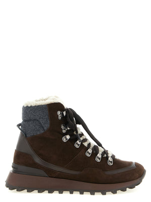 Brunello Cucinelli Ankle Boots aus braunem Kalbsleder