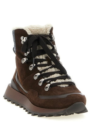Brunello Cucinelli Ankle Boots aus braunem Kalbsleder