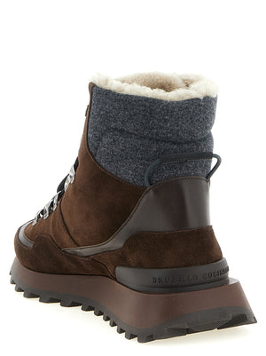 Brunello Cucinelli Ankle Boots aus braunem Kalbsleder
