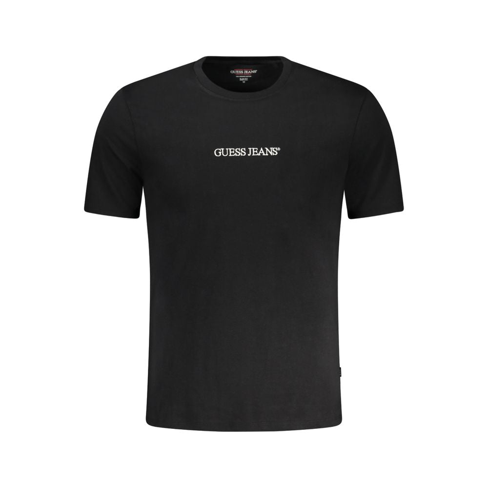 Guess Jeans Schwarzes Baumwoll-T-Shirt für Herren