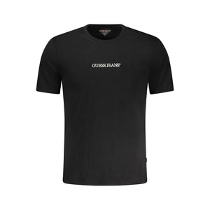 Guess Jeans Schwarzes Baumwoll-T-Shirt für Herren