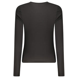 Guess Jeans Schwarzes Baumwoll-T-Shirt für Damen