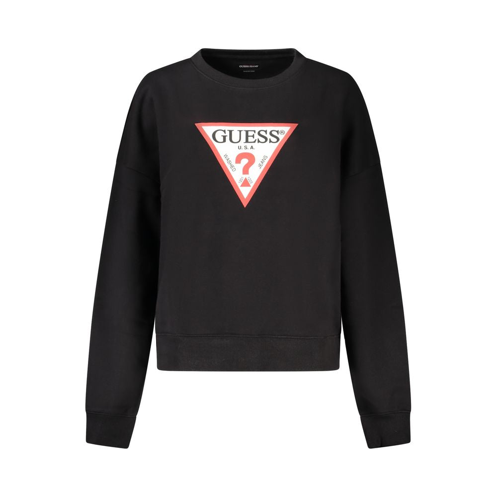 Guess Jeans Schwarzer Damen-Sweatshirt aus Bio-Baumwolle