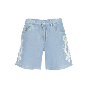 Desigual Hellblaue Baumwoll-Shorts für Damen