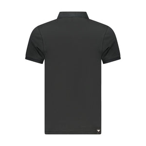 Accademia Militare Schwarzes Baumwoll-Poloshirt