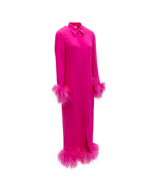Valentino Garavani Kleid mit rosa Federbesatz