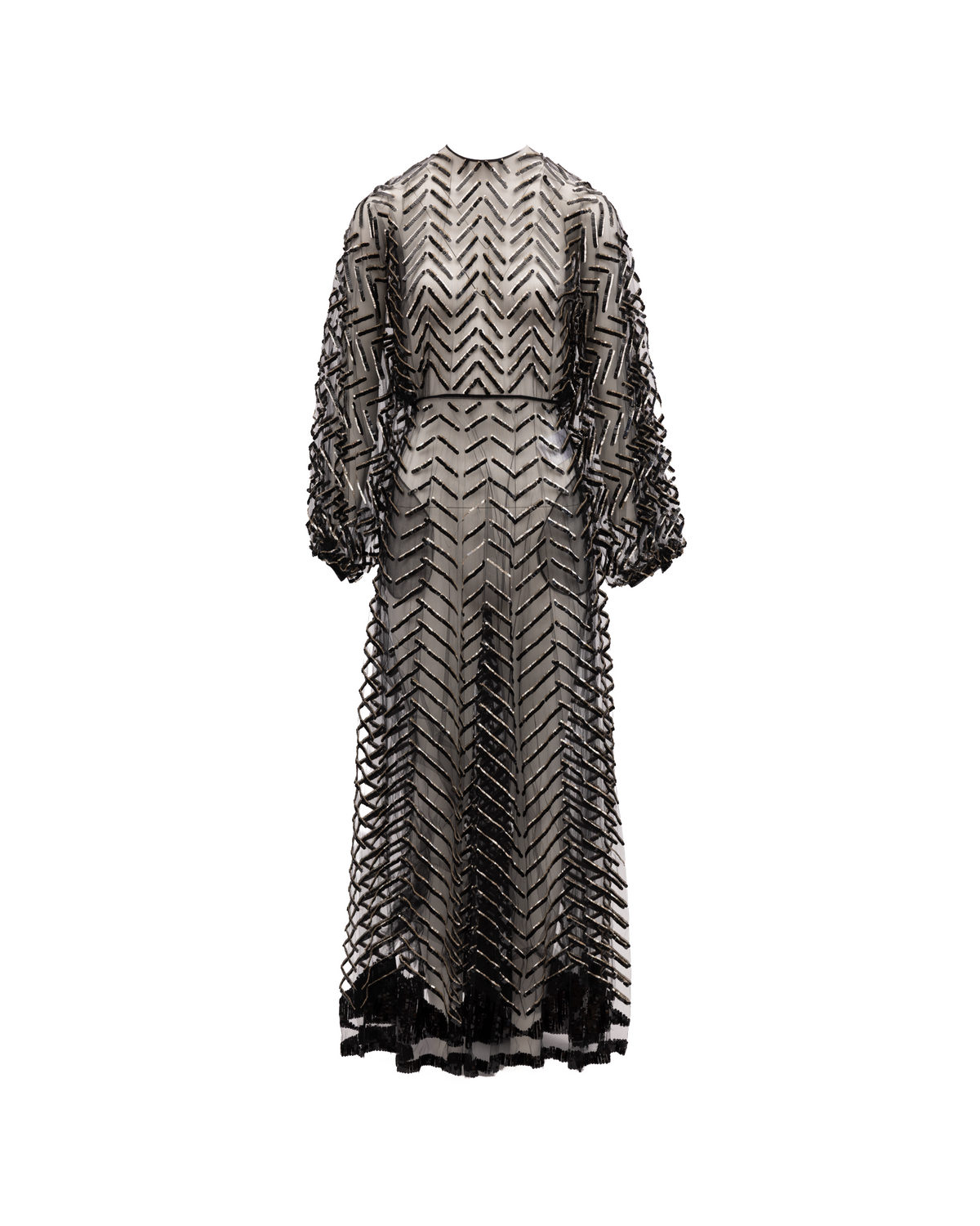 Valentino Garavani Schwarzes Abendkleid mit Stickerei